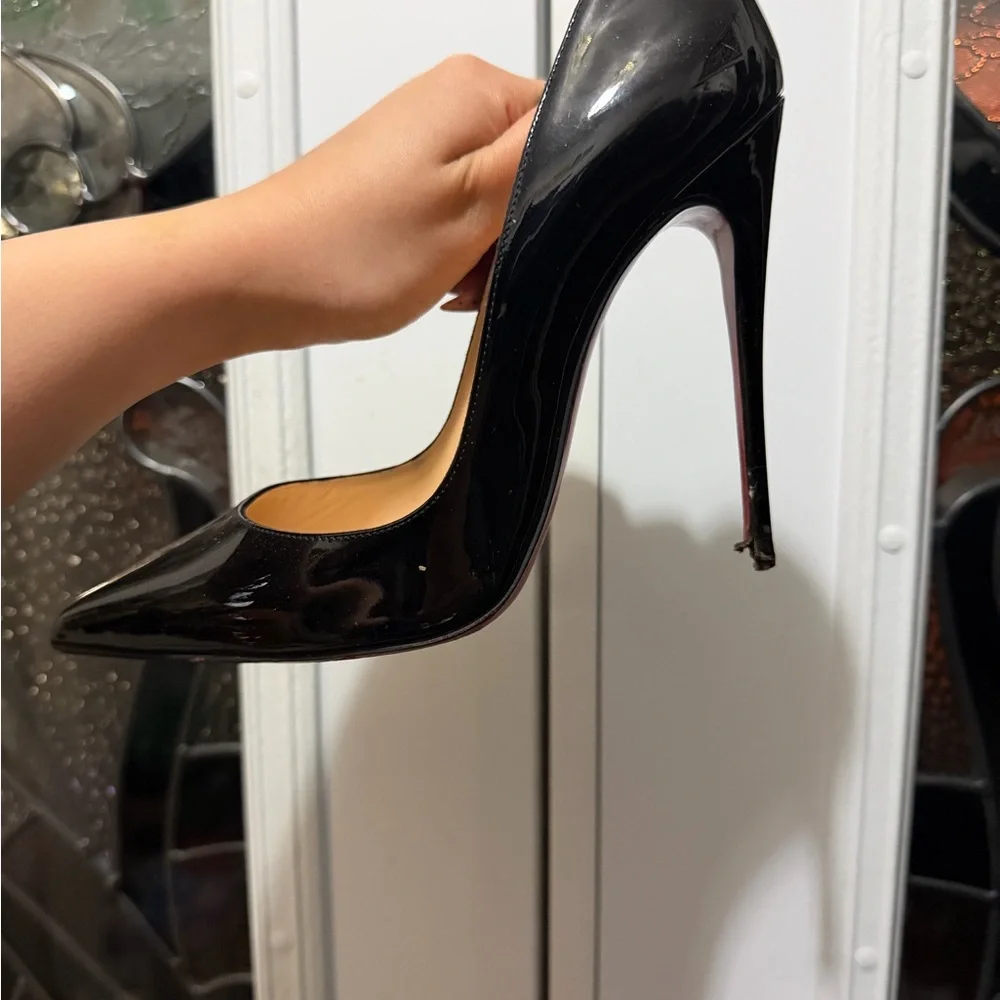 Christian Louboutin Black and Red Heels - Picture 3 of 4